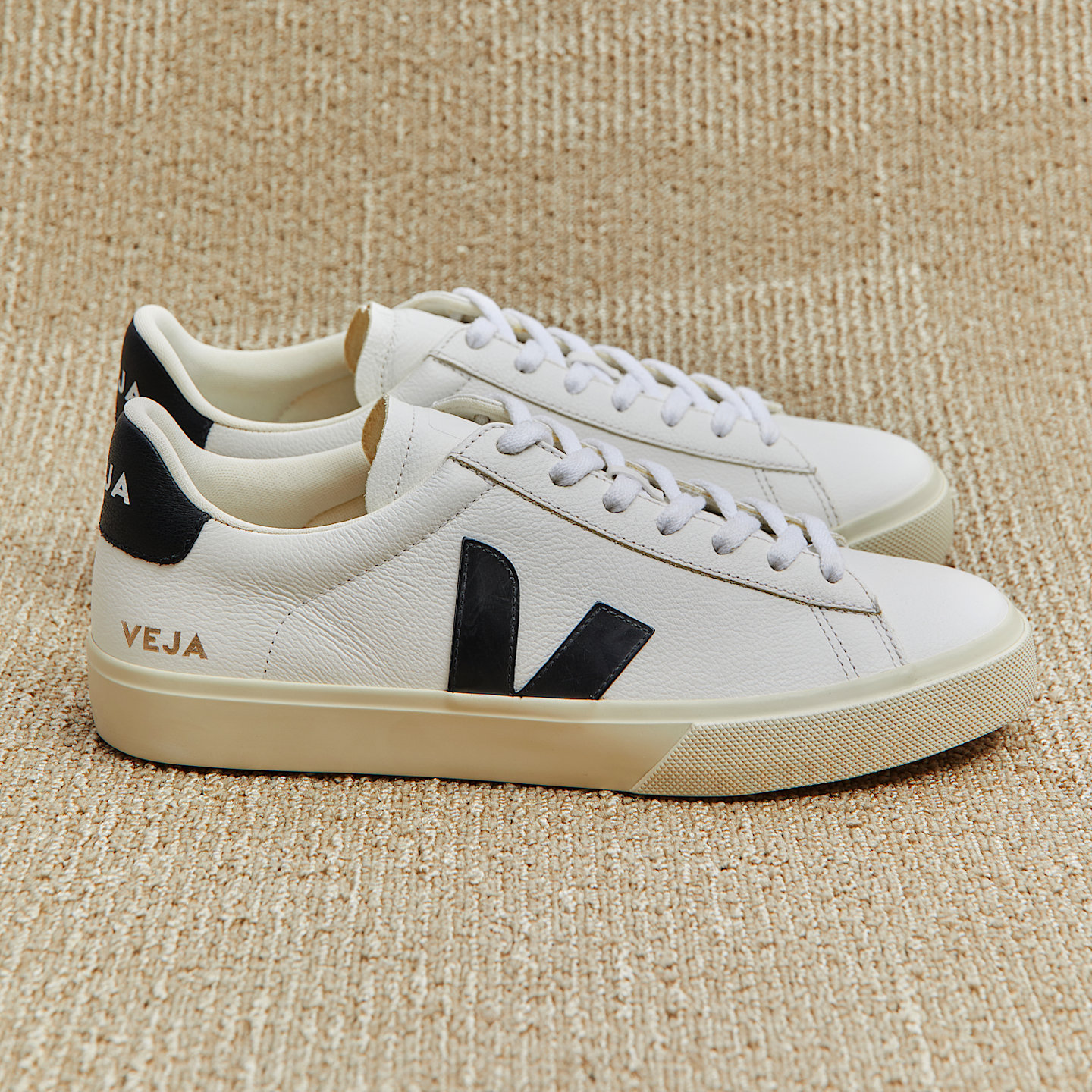 Classic White and Black Leather Sneakers for Men