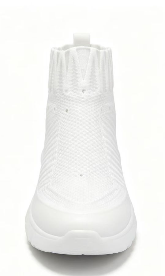Men's 3D Printed Mesh White Sneakers