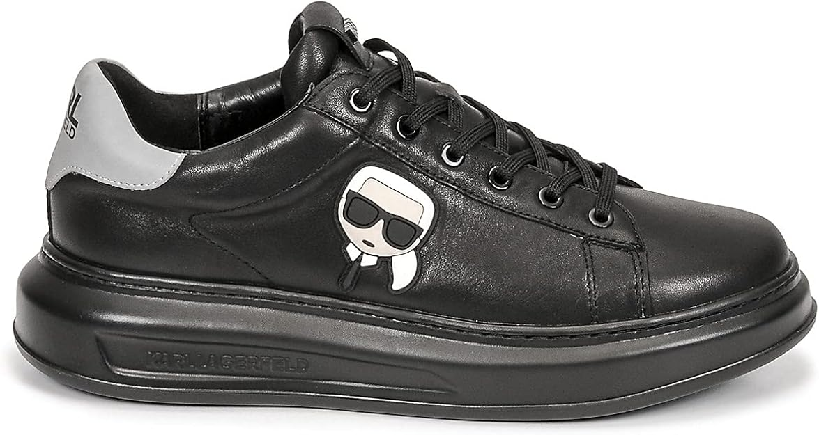 Soft leather blue men's sneakers
