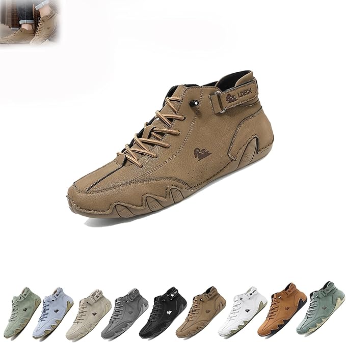 Italian Handmade High Boots, Beck Shoes Men Waterproof, Leather Casual Sneakers Non-Slip Breathable Beck Shoes for Men, Beck Italian Shoes for Men