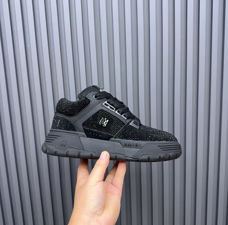 Black crystal sneakers
