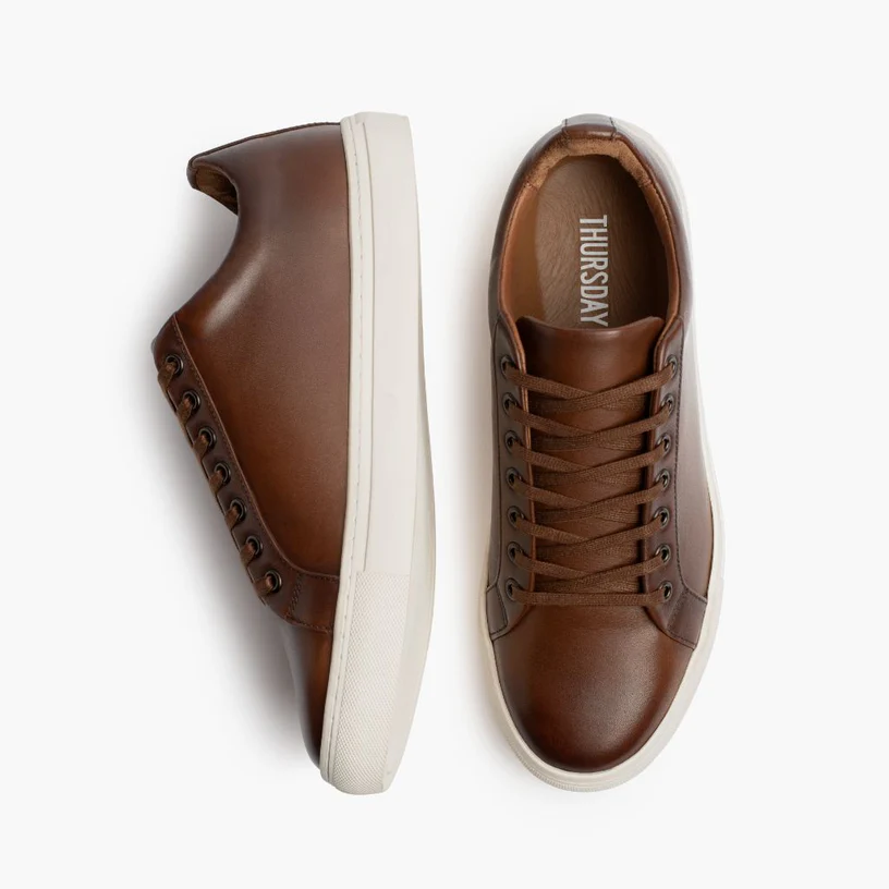 Men's Premier Low Top In Brown 'Hickory' Leather
