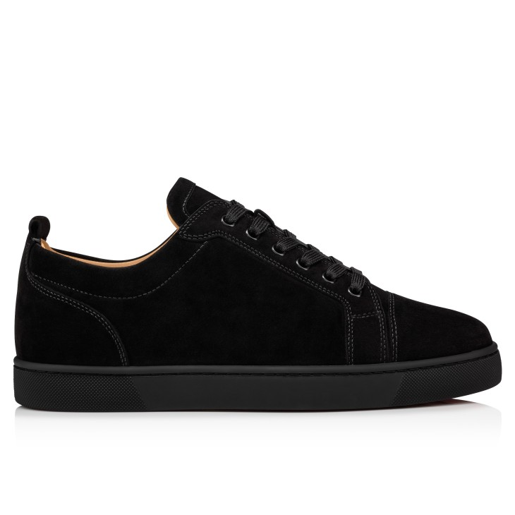 Men's Black Suede Low-Top Sneakers