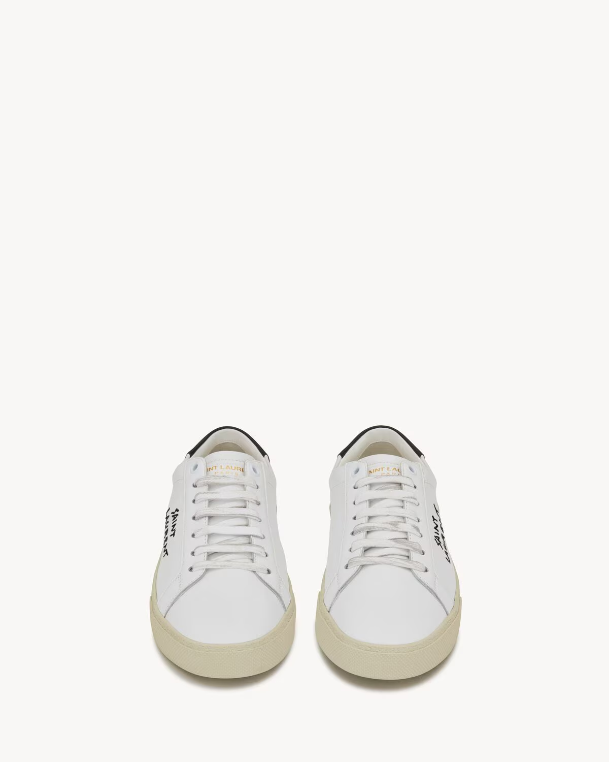Embroidered Leather Court Sneakers