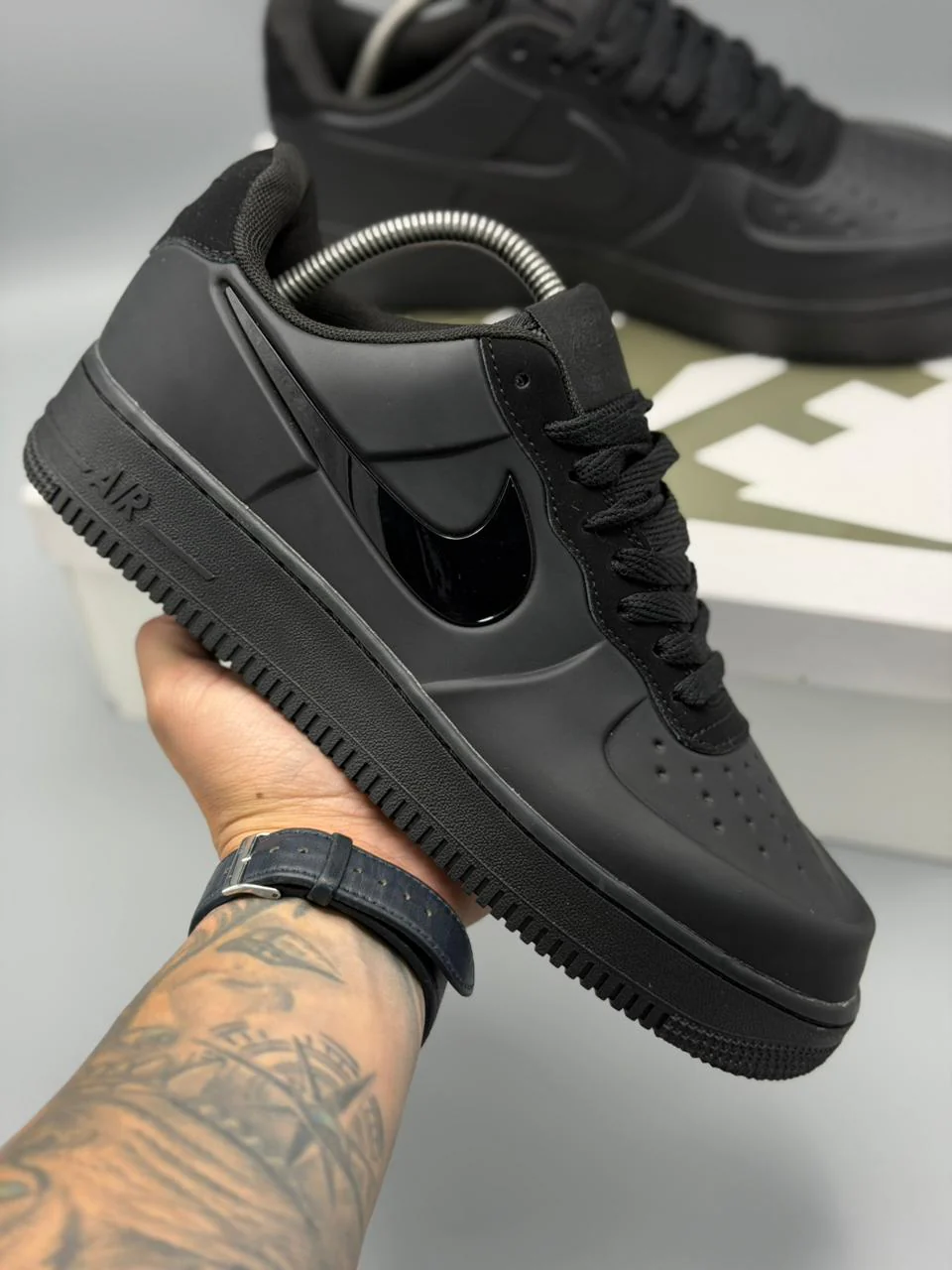 Triple Black Foamposite Pro Cup Sneakers