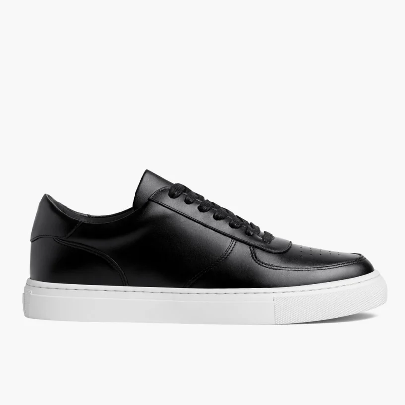 Men's Court Low Top Sneaker In Black Leather