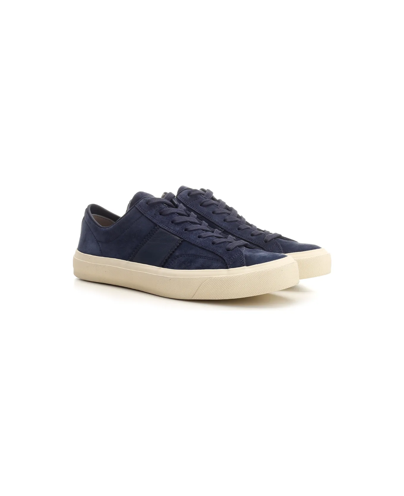 Blue Suede Low-Top Sneakers