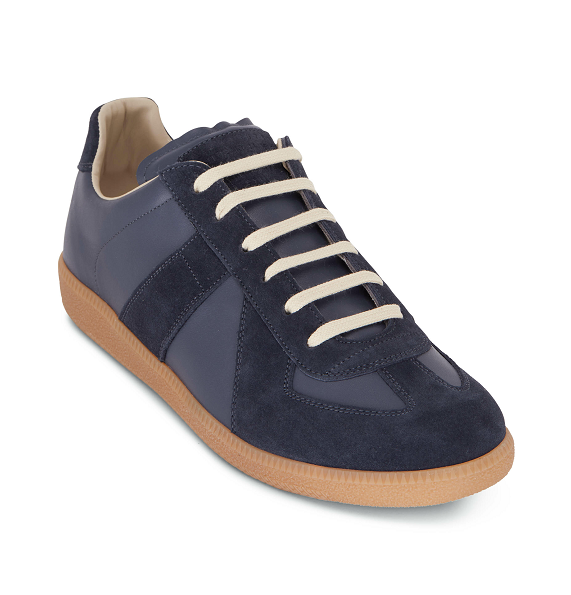 Blue Leather Suede Sneakers