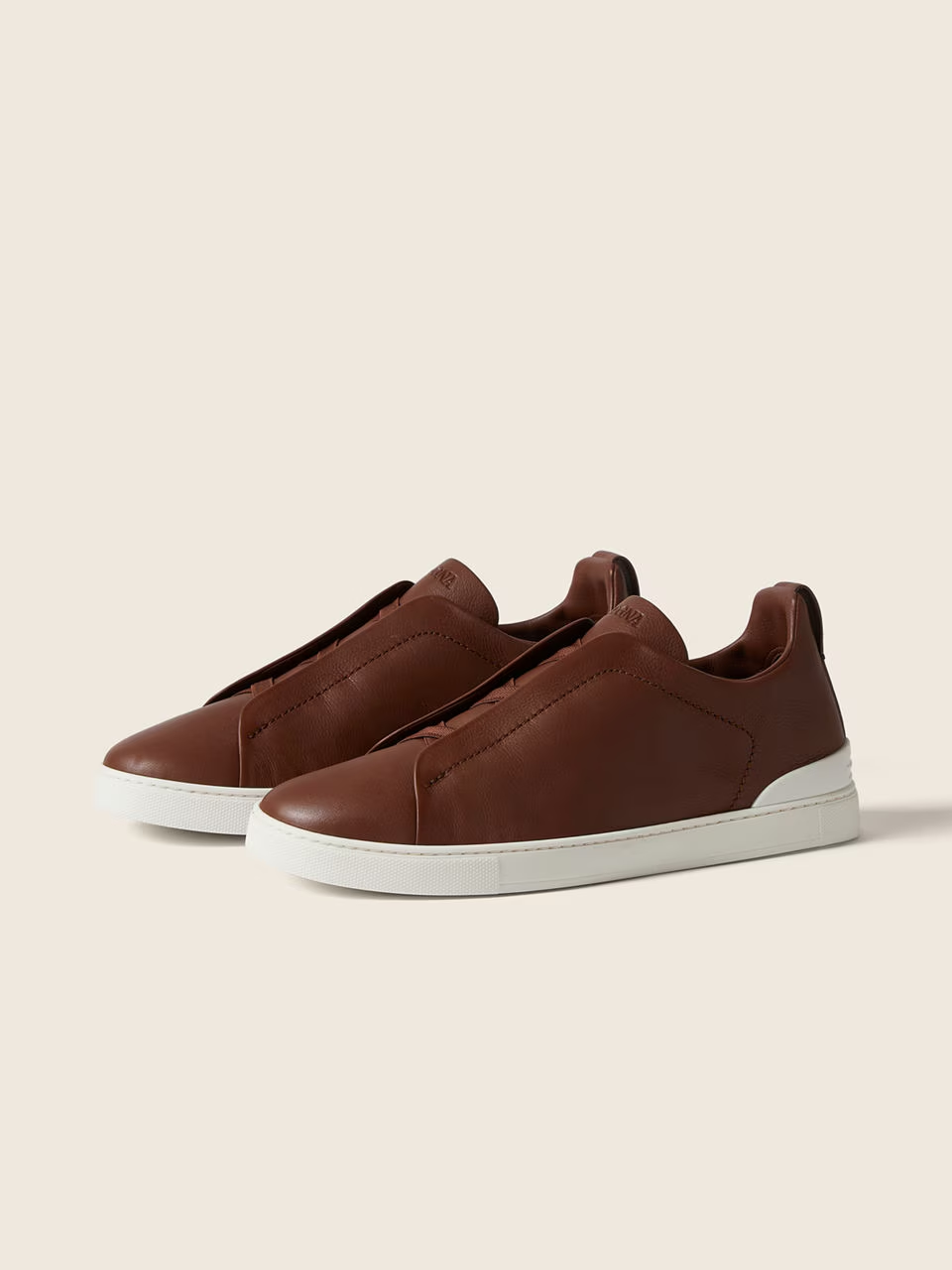 Almond Brown Triple Stitch Sneakers