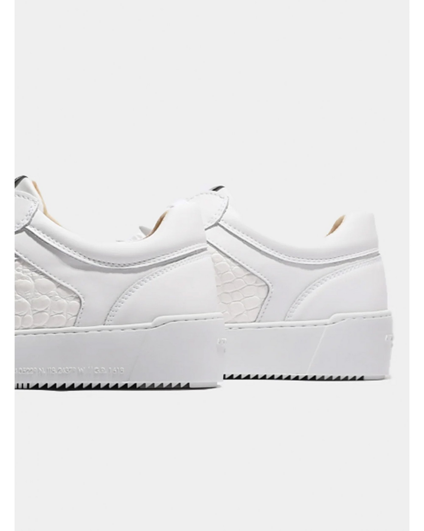 Mens Venice Patent Croc Trainers White