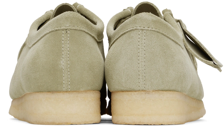 Beige Suede Moc Toe Derby Shoes