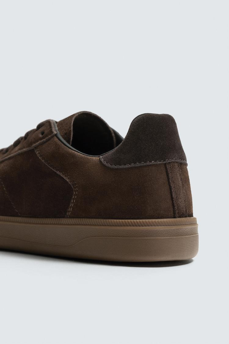 Men's Brown Suede Low Top Sneakers