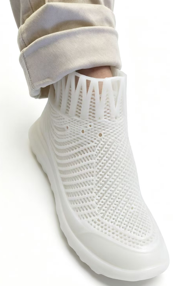 Men's 3D Printed Mesh White Sneakers