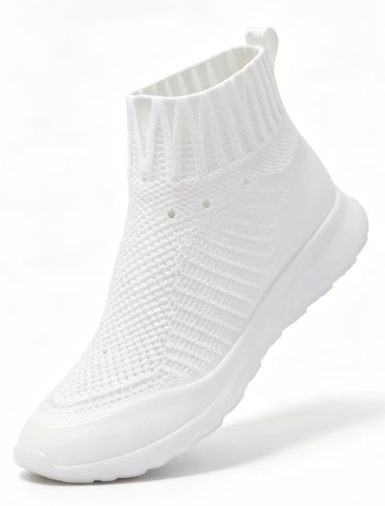 Men's 3D Printed Mesh White Sneakers