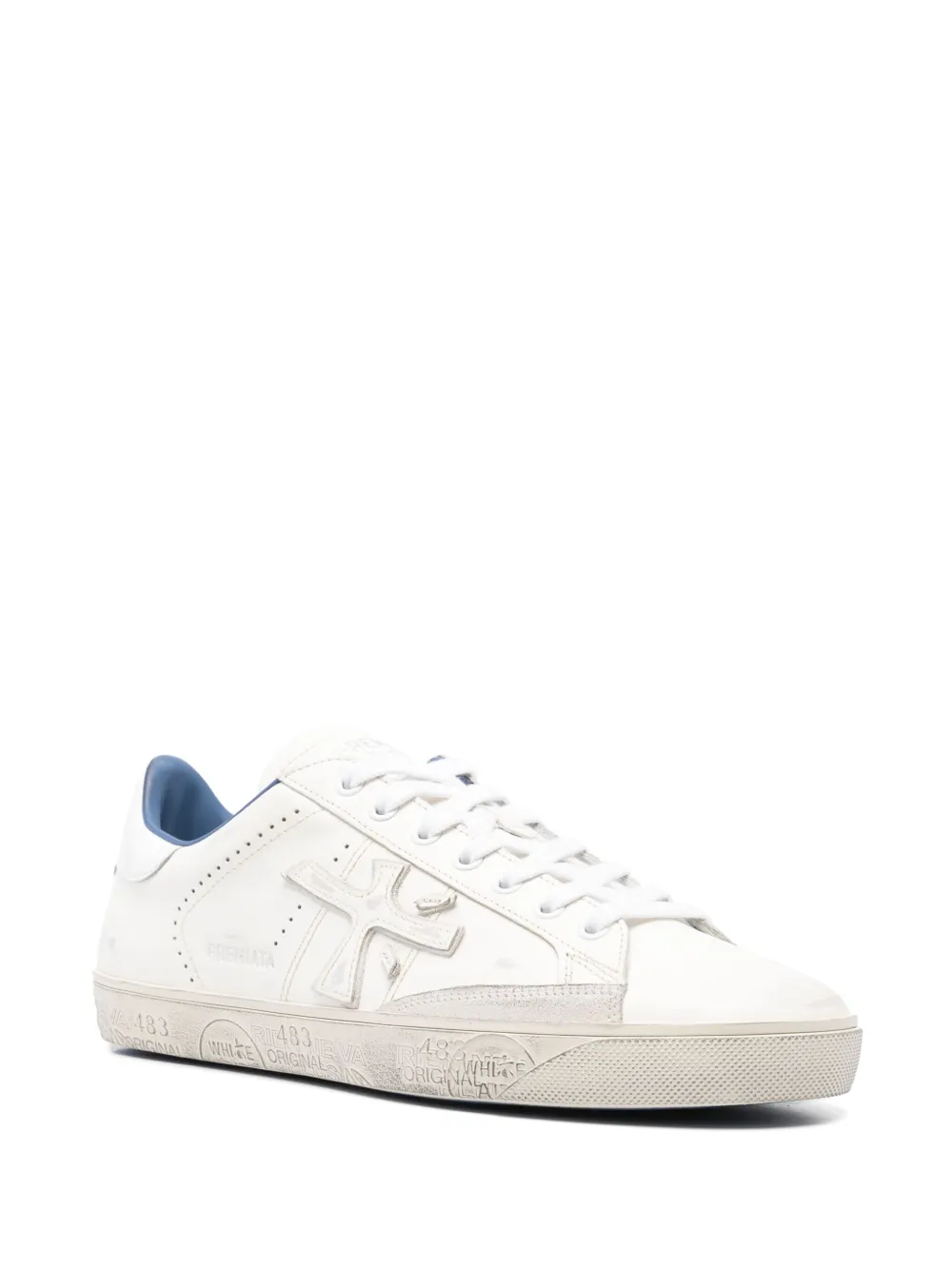 White Leather Low-Top Sneakers