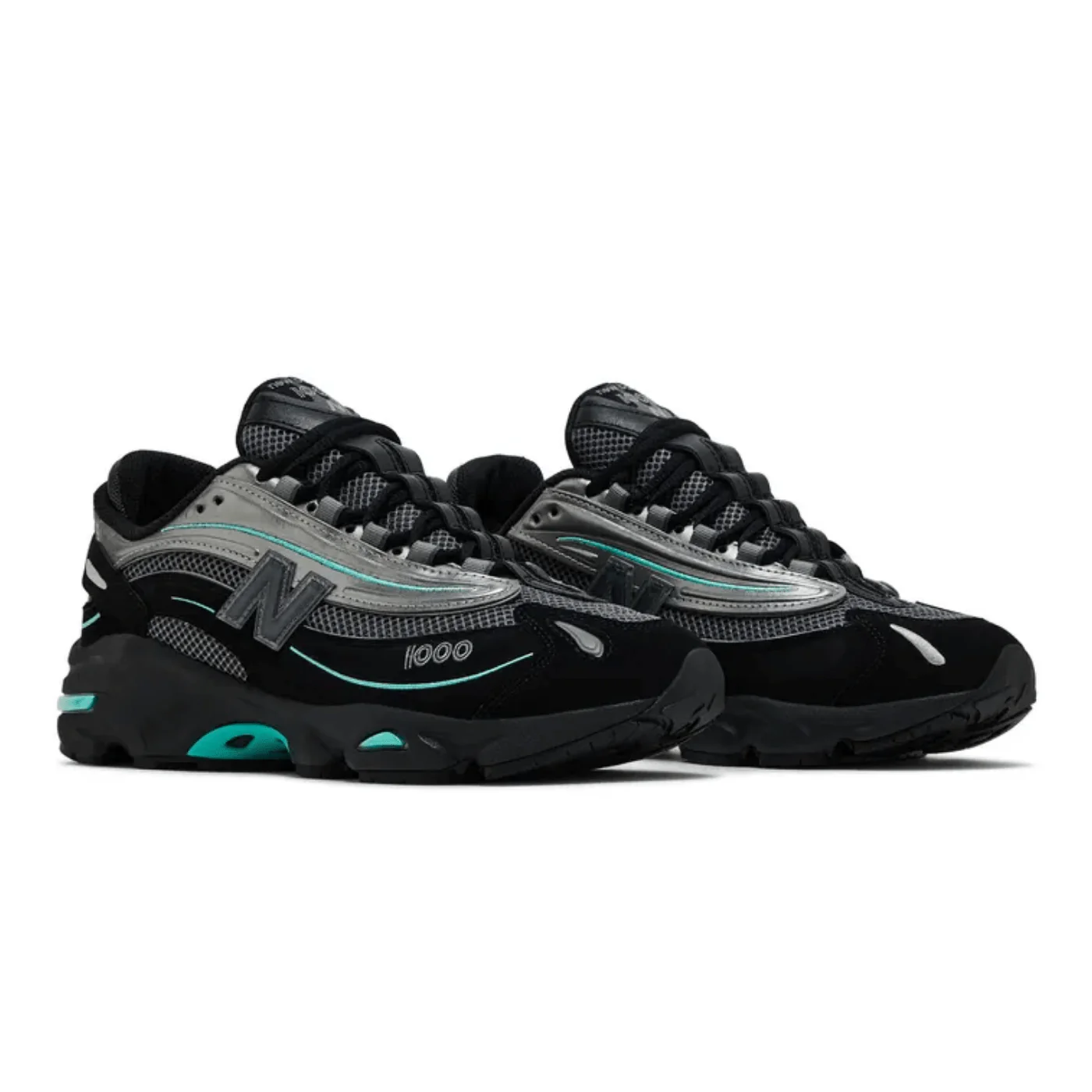 Black Teal Retro Lightweight Comfort Shoes