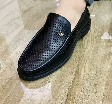 Cowhide Breathable Business Ventilate Hollow Loafers