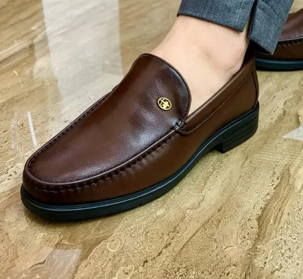 Cowhide Breathable Business Ventilate Hollow Loafers