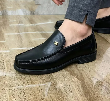 Cowhide Breathable Business Ventilate Hollow Loafers