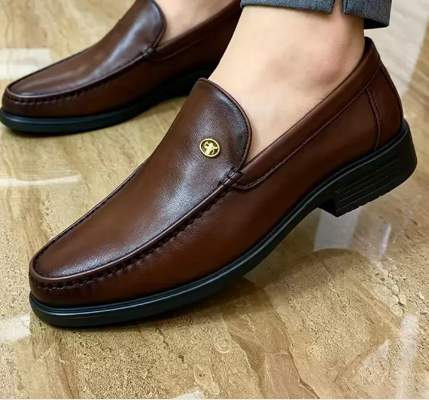 Cowhide Breathable Business Ventilate Hollow Loafers