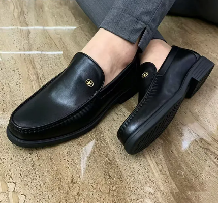 Cowhide Breathable Business Ventilate Hollow Loafers
