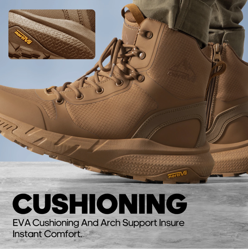 Mens Military Boots Hiking Boots Tactical Boots Side Zipper Motorcycle Boots