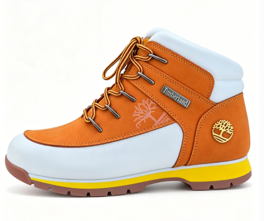 Hiking Boots ‘Brown White’ Lightweight Waterproof Leather Boots Outdoor Sole