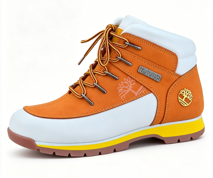Hiking Boots ‘Brown White’ Lightweight Waterproof Leather Boots Outdoor Sole