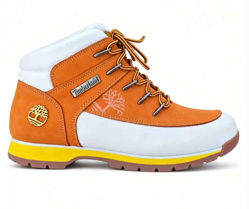 Hiking Boots ‘Brown White’ Lightweight Waterproof Leather Boots Outdoor Sole
