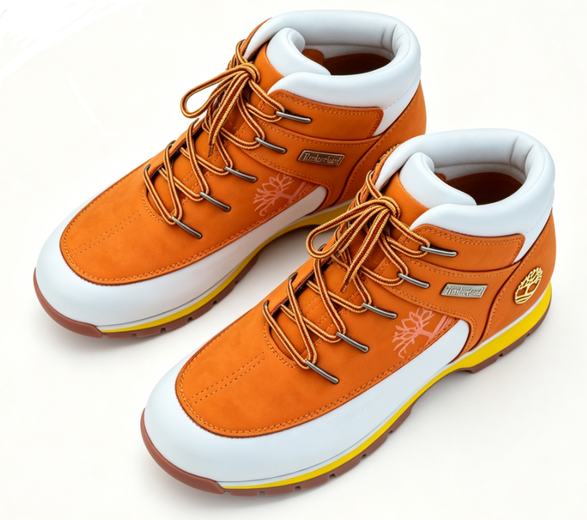 Hiking Boots ‘Brown White’ Lightweight Waterproof Leather Boots Outdoor Sole