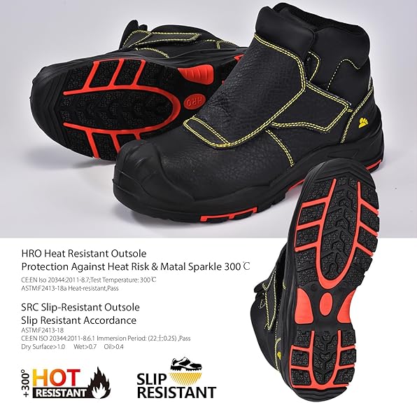 Welding Boots for Men - Composite Toe Safety Boot, Fire and 300 Heat Resistant, Welder Working Footwear