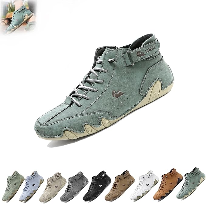 Italian Handmade High Boots, Beck Shoes Men Waterproof, Leather Casual Sneakers Non-Slip Breathable Beck Shoes for Men, Beck Italian Shoes for Men
