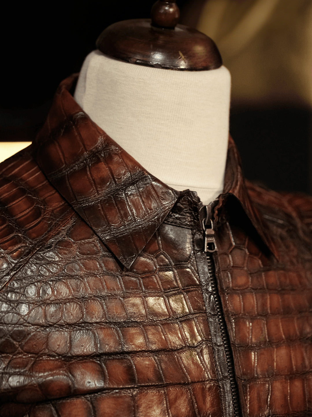 Vintage Luxurious Crocodile Leather Jacket