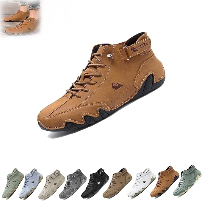 Italian Handmade High Boots, Beck Shoes Men Waterproof, Leather Casual Sneakers Non-Slip Breathable Beck Shoes for Men, Beck Italian Shoes for Men
