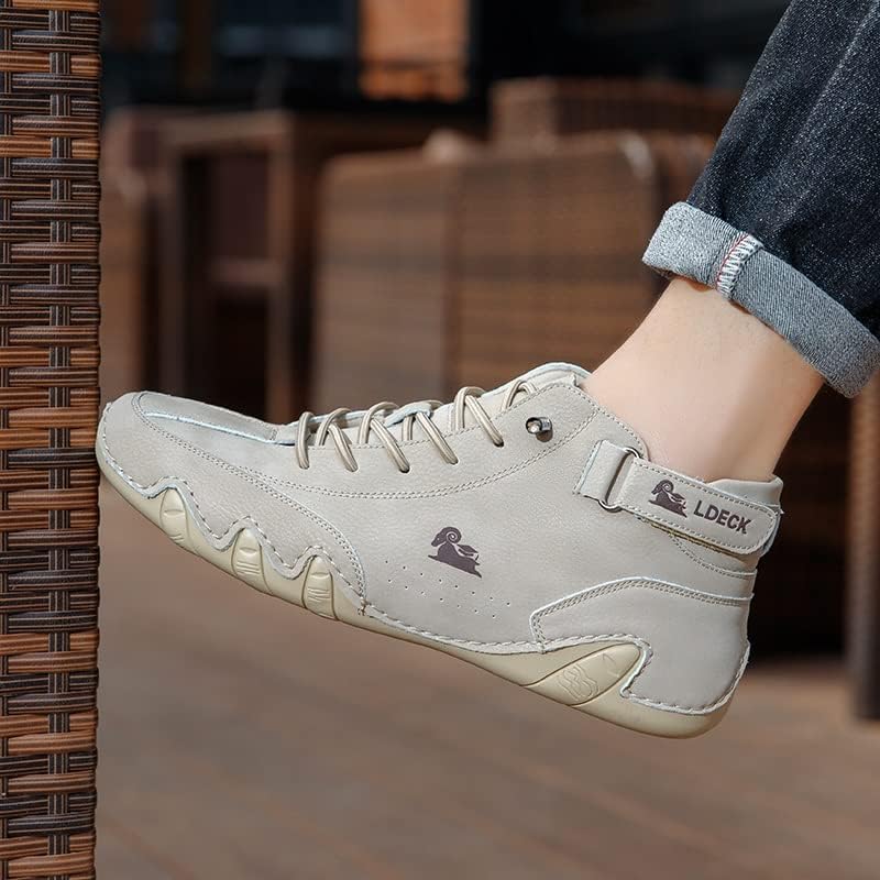 Italian Handmade High Boots, Beck Shoes Men Waterproof, Leather Casual Sneakers Non-Slip Breathable Beck Shoes for Men, Beck Italian Shoes for Men