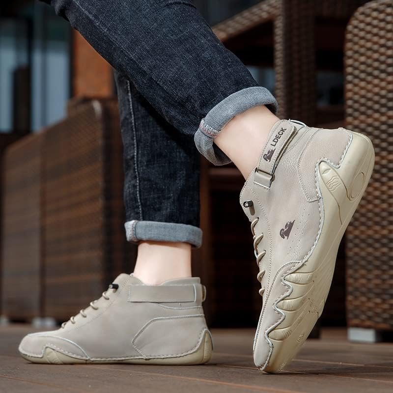 Italian Handmade High Boots, Beck Shoes Men Waterproof, Leather Casual Sneakers Non-Slip Breathable Beck Shoes for Men, Beck Italian Shoes for Men