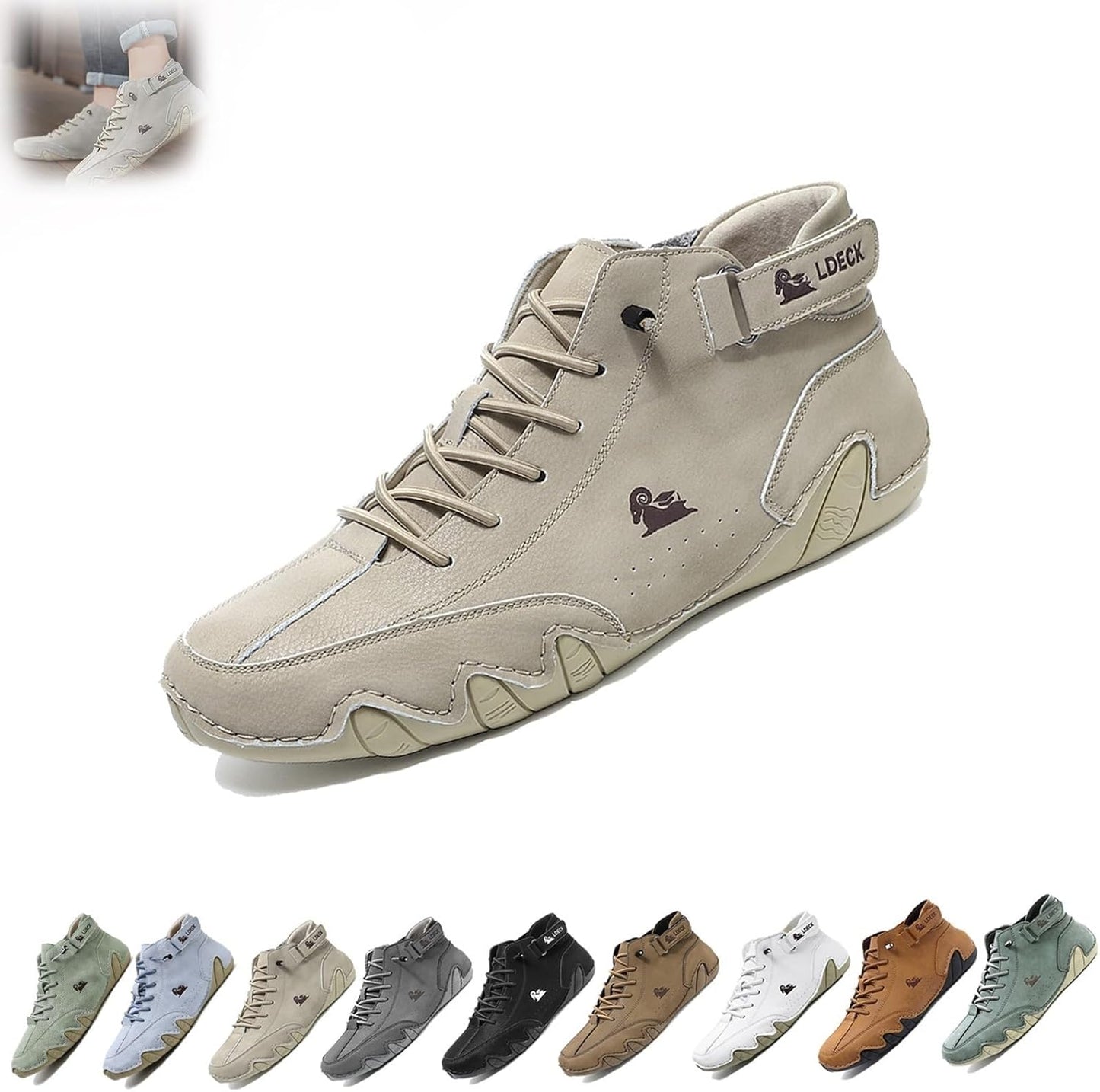 Italian Handmade High Boots, Beck Shoes Men Waterproof, Leather Casual Sneakers Non-Slip Breathable Beck Shoes for Men, Beck Italian Shoes for Men